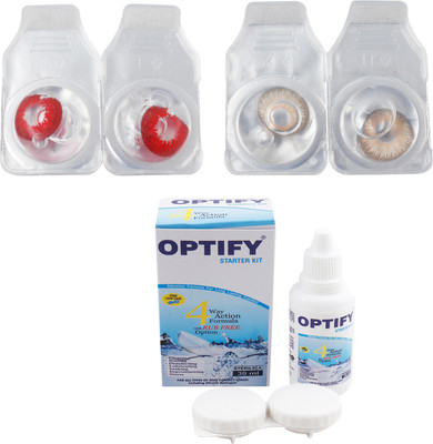 

Optify Combo Pack Monthly Color Contact Lens (Zero Power, Red-Hazel, Pack of 2) Monthly Contact Lens(1, Red-Hazel, Pack of 2)