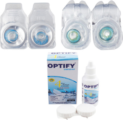 

Optify Combo Pack Monthly Color Contact Lens (Zero Power, Aquablue-Tarquise, Pack of 2) Monthly Contact Lens(1, Aquablue-Tarquise, Pack of 2)