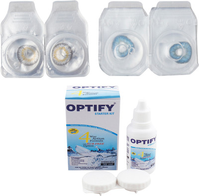 

Optify Combo Pack Monthly Color Contact Lens (Zero Power, Dark Grey-Blue, Pack of 2) Monthly Contact Lens(1, Dark Grey-Blue, Pack of 2)