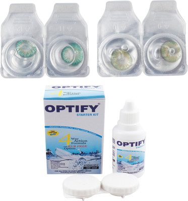 

Optify Combo Pack Monthly Color Contact Lens (Zero Power, Dark Green-Green, Pack of 2) Monthly Contact Lens(1, Dark Green-Green, Pack of 2)