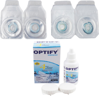 

Optify Combo Pack Monthly Color Contact Lens (Zero Power, Sky Blue-Aqua, Pack of 2) Monthly Contact Lens(1, Sky Blue-Aqua, Pack of 2)