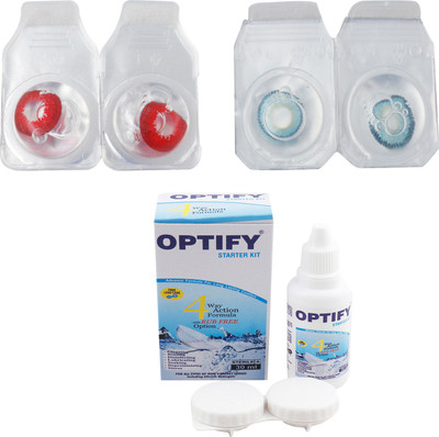 

Optify Combo Pack Monthly Color Contact Lens (Zero Power, Red-Aqua, Pack of 2) Monthly Contact Lens(1, Red-Aqua, Pack of 2)