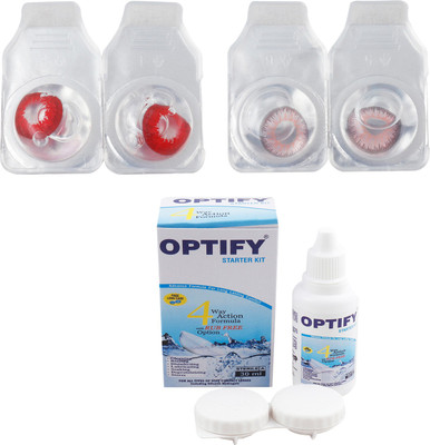 

Optify Combo Pack Monthly Color Contact Lens (Zero Power, Red-Pink, Pack of 2) Monthly Contact Lens(1, Red-Pink, Pack of 2)