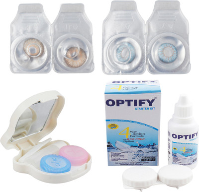 

Optify Combo Pack Monthly Color Contact Lens with Kit (Zero Power, Hazel-Sky Blue, Pack of 2) Monthly Contact Lens(1, Hazel-Sky Blue, Pack of 2)