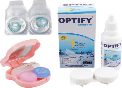 

Optify Monthly Color Contact Lens with Kit (Zero Power, Aqua, Pack of 1) Monthly Contact Lens(1, Aqua, Pack of 1)