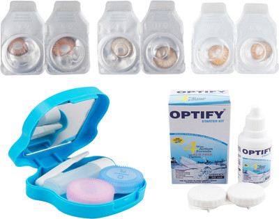 

Optify Combo Pack Monthly Color Contact Lens with Kit (Zero Power, Hazel-Purehazel-Honey, Pack of 3) Monthly Contact Lens(1, Hazel-Purehazel-Honey, Pack of 3)