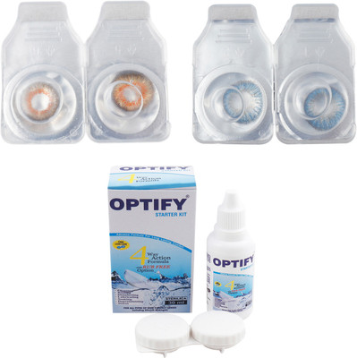 

Optify Combo Pack Monthly Color Contact Lens (Zero Power, Honey-Blue , Pack of 2) Monthly Contact Lens(1, Honey-Blue, Pack of 2)
