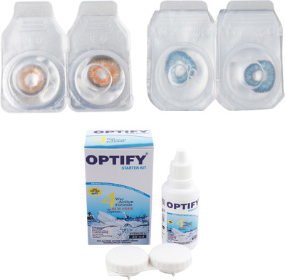 

Optify Combo Pack Monthly Color Contact Lens (Zero Power, Honey-Sky Blue, Pack of 2) Monthly Contact Lens(1, Honey-Sky Blue, Pack of 2)