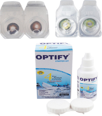 

Optify Combo Pack Monthly Color Contact Lens (Zero Power, Brown-Dark Green, Pack of 2) Monthly Contact Lens(1, Brown-Dark Green, Pack of 2)