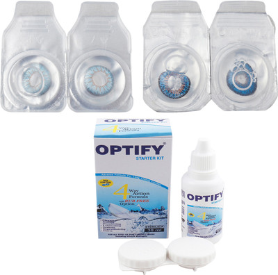 

Optify Combo Pack Monthly Color Contact Lens (Zero Power, Sky Blue-Dark Blue , Pack of 2) Monthly Contact Lens(1, Sky Blue-Dark Blue, Pack of 2)