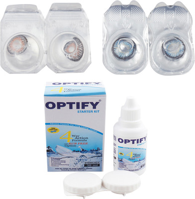 

Optify Combo Pack Monthly Color Contact Lens (Zero Power, Grey-Blue, Pack of 2) Monthly Contact Lens(1, Grey-Blue, Pack of 2)