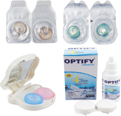 

Optify Combo Pack Monthly Color Contact Lens with Kit (Zero Power, Hazel-Tarquise, Pack of 2) Monthly Contact Lens(1, Hazel-Tarquise, Pack of 2)