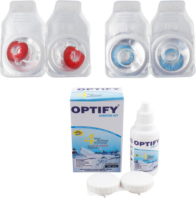 

Optify Combo Pack Monthly Color Contact Lens (Zero Power, Red-Aquablue , Pack of 2) Monthly Contact Lens(1, Red-Aquablue, Pack of 2)