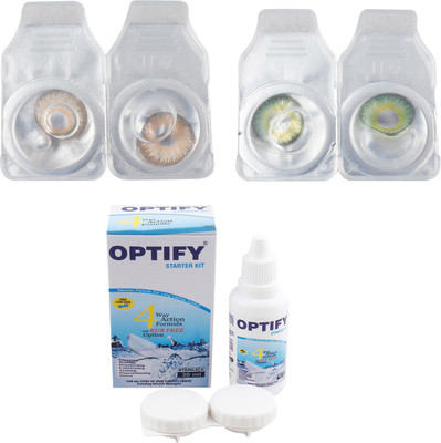 

Optify Combo Pack Monthly Color Contact Lens (Zero Power, Hazel-Darkgreen, Pack of 2) Monthly Contact Lens(1, Hazel-Darkgreen, Pack of 2)