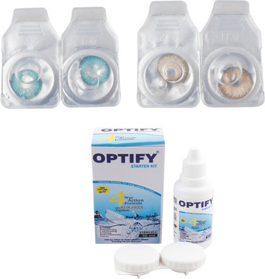 

Optify Combo Pack Monthly Color Contact Lens (Zero Power, Aqua-Hazel , Pack of 2) Monthly Contact Lens(1, Aqua-Hazel, Pack of 2)