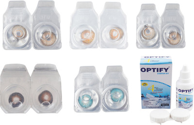 

Optify Combo Pack Monthly Color Contact Lens (Zero Power, Hazel-Honey-Gold-Brown-Aqua, Pack of 5) Monthly Contact Lens(1, Hazel-Honey-Gold-Brown-Aqua, Pack of 5)