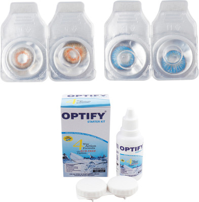 

Optify Combo Pack Monthly Color Contact Lens (Zero Power, Honey-Aqua Blue , Pack of 2) Monthly Contact Lens(1, Honey-Aqua Blue, Pack of 2)