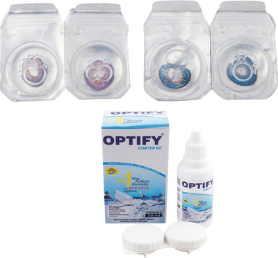

Optify Combo Pack Monthly Color Contact Lens (Zero Power, Voilet-Blue , Pack of 2) Monthly Contact Lens(1, Voilet-Blue, Pack of 2)