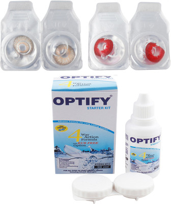 

Optify Combo Pack Monthly Color Contact Lens (Zero Power, Hazel-Red, Pack of 2) Monthly Contact Lens(1, Hazel-Red, Pack of 2)