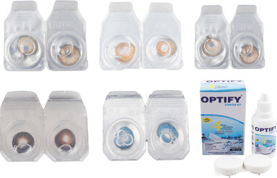 

Optify Combo Pack Monthly Color Contact Lens (Zero Power, Hazel-Honey-Gold-Brown-Blue, Pack of 5) Monthly Contact Lens(1, Hazel-Honey-Gold-Brown-Blue, Pack of 5)