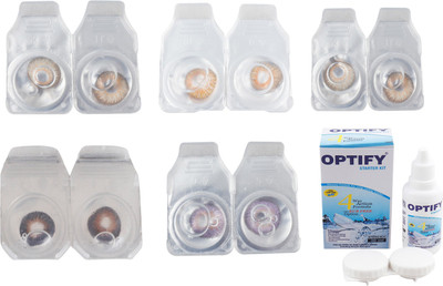 

Optify Combo Pack Monthly Color Contact Lens (Zero Power, Hazel-Honey-Gold-Brown-Purple, Pack of 5) Monthly Contact Lens(1, Hazel-Honey-Gold-Brown-Purple, Pack of 5)