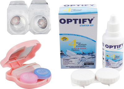 

Optify Monthly Color Contact Lens with Kit (Zero Power, Grey, Pack of 1) Monthly Contact Lens(1, Grey, Pack of 1)