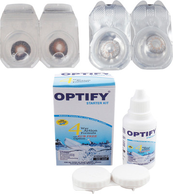 

Optify Combo Pack Monthly Color Contact Lens (Zero Power, Brown-Grey, Pack of 2) Monthly Contact Lens(1, Brown-Grey, Pack of 2)