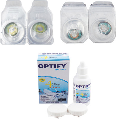 

Optify Combo Pack Monthly Color Contact Lens (Zero Power, Dark Green-Tarquise, Pack of 2) Monthly Contact Lens(1, Dark Green-Tarquise, Pack of 2)