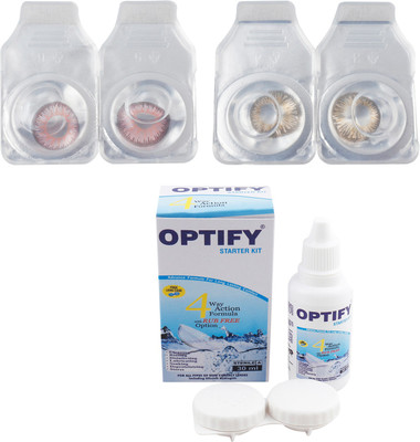 

Optify Combo Pack Monthly Color Contact Lens (Zero Power, Pink-Honey , Pack of 2) Monthly Contact Lens(1, Pink-Honey, Pack of 2)