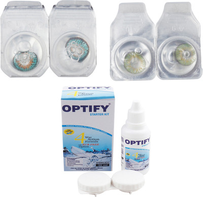 

Optify Combo Pack Monthly Color Contact Lens (Zero Power, Tarquise-Green, Pack of 2) Monthly Contact Lens(1, Tarquise-Green, Pack of 2)