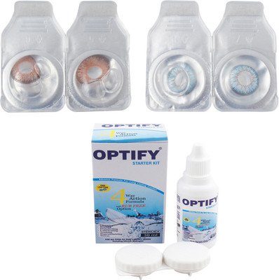 

Optify Combo Pack Monthly Color Contact Lens (Zero Power, Hazel-Sky Blue , Pack of 2) Monthly Contact Lens(1, Hazel-Sky Blue, Pack of 2)