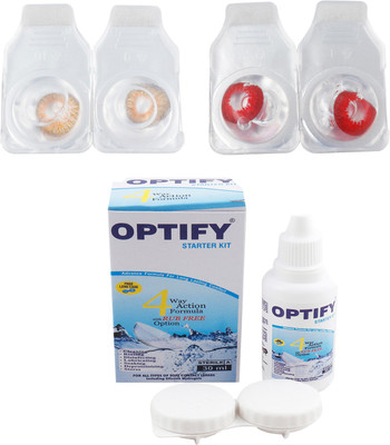 

Optify Combo Pack Monthly Color Contact Lens (Zero Power, Honey-Red, Pack of 2) Monthly Contact Lens(1, Honey-Red, Pack of 2)