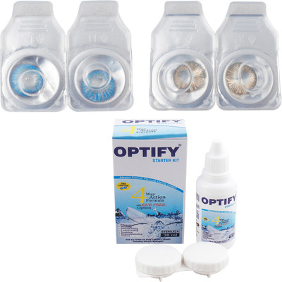

Optify Combo Pack Monthly Color Contact Lens (Zero Power, Aquablue-Honey, Pack of 2) Monthly Contact Lens(1, Aquablue-Honey, Pack of 2)