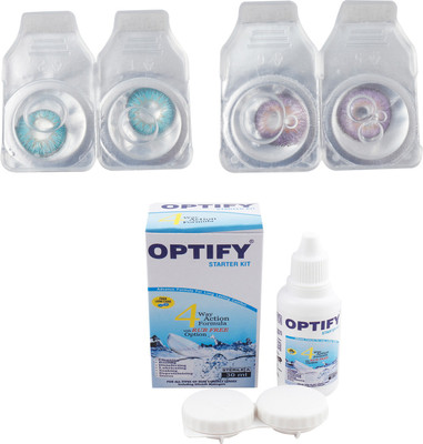 

Optify Combo Pack Monthly Color Contact Lens (Zero Power, Aqua-Voilet, Pack of 2) Monthly Contact Lens(1, Aqua-Voilet, Pack of 2)