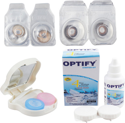 

Optify Combo Pack Monthly Color Contact Lens with Kit (Zero Power, Hazel& Brown, Pack of 2) Monthly Contact Lens(1, Hazel& Brown, Pack of 2)