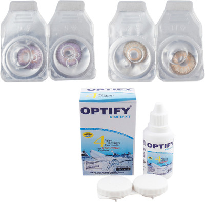

Optify Combo Pack Monthly Color Contact Lens (Zero Power, Voilet-Brown, Pack of 2) Monthly Contact Lens(1, Voilet-Brown, Pack of 2)