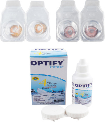 

Optify Combo Pack Monthly Color Contact Lens (Zero Power, Hazel-Pink, Pack of 2) Monthly Contact Lens(1, Hazel-Pink, Pack of 2)
