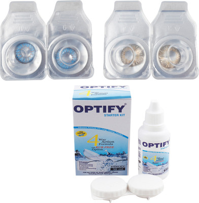 

Optify Combo Pack Monthly Color Contact Lens (Zero Power, Blue-Honey, Pack of 2) Monthly Contact Lens(1, Blue-Honey, Pack of 2)