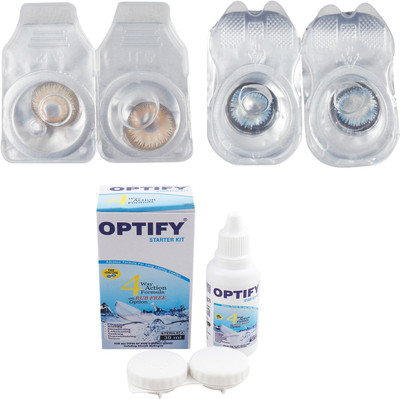 

Optify Combo Pack Monthly Color Contact Lens (Zero Power, Hazel-Seablue, Pack of 2) Monthly Contact Lens(1, Hazel-Seablue, Pack of 2)