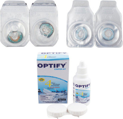 

Optify Combo Pack Monthly Color Contact Lens (Zero Power, Tarquise-Sky Blue , Pack of 2) Monthly Contact Lens(1, Tarquise-Sky Blue, Pack of 2)