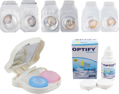 

Optify Combo Pack Monthly Color Contact Lens with Kit (Zero Power, Grey-Hazel-Honey, Pack of 3) Monthly Contact Lens(1, Grey-Hazel-Honey, Pack of 3)