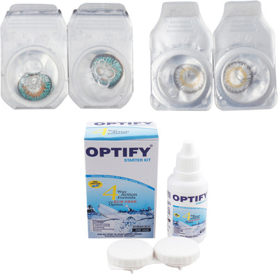 

Optify Combo Pack Monthly Color Contact Lens (Zero Power, Tarquise-Dark Grey, Pack of 2) Monthly Contact Lens(1, Tarquise-Dark Grey, Pack of 2)