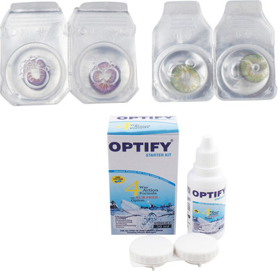 

Optify Combo Pack Monthly Color Contact Lens (Zero Power, Voilet-Green, Pack of 2) Monthly Contact Lens(1, Voilet-Green, Pack of 2)