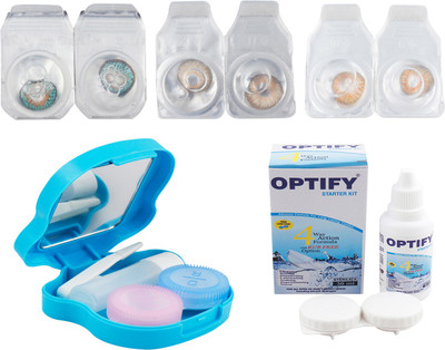 

Optify Combo Pack Monthly Color Contact Lens with Kit (Zero Power, Tarquise-Hazel-Honey, Pack of 3) Monthly Contact Lens(1, Tarquise-Hazel-Honey, Pack of 3)