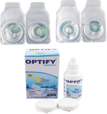 

Optify Combo Pack Monthly Color Contact Lens (Zero Power, Green-Blue, Pack of 2) Monthly Contact Lens(1, Green-Blue, Pack of 2)