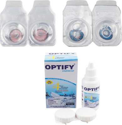 

Optify Combo Pack Monthly Color Contact Lens (Zero Power, Pink-Blue, Pack of 2) Monthly Contact Lens(1, Pink-Blue, Pack of 2)
