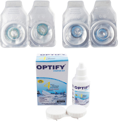 

Optify Combo Pack Monthly Color Contact Lens (Zero Power, Blue-Aquablue , Pack of 2) Monthly Contact Lens(1, Blue-Aquablue, Pack of 2)