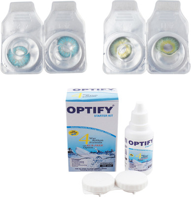 

Optify Combo Pack Monthly Color Contact Lens (Zero Power, Aqua-Green , Pack of 2) Monthly Contact Lens(1, Aqua-Green, Pack of 2)