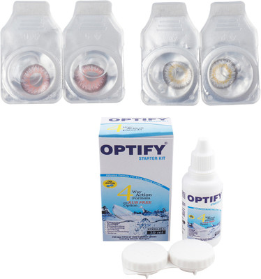 

Optify Combo Pack Monthly Color Contact Lens (Zero Power, Pink-Dark Grey, Pack of 2) Monthly Contact Lens(1, Pink-Dark Grey, Pack of 2)