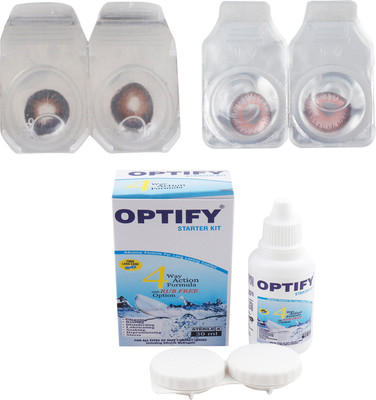 

Optify Combo Pack Monthly Color Contact Lens (Zero Power, Brown-Pink, Pack of 2) Monthly Contact Lens(1, Brown-Pink, Pack of 2)